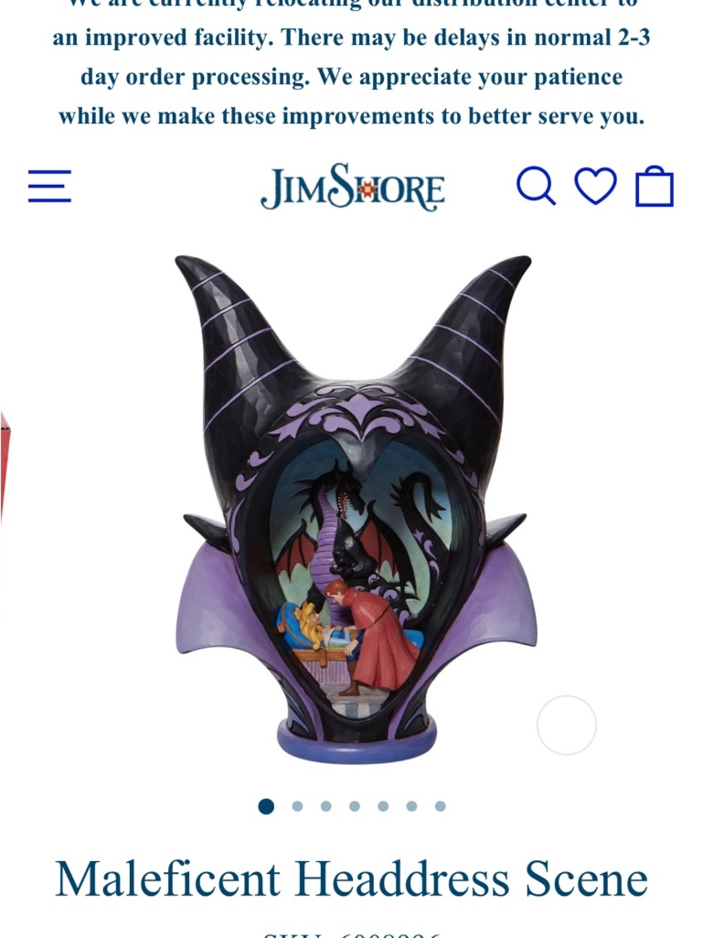 Jim Shore Black & Purple Maleficent Headdress Figurine